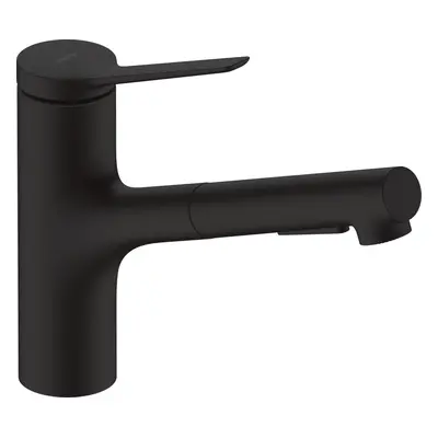 Dřezová baterie Hansgrohe Zesis M33 s vytahovací sprškou, 2 proudy matná černá 74820670