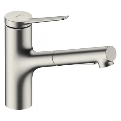 Dřezová baterie Hansgrohe Zesis M33 s vytahovací sprškou, 2 proudy nerez 74821800