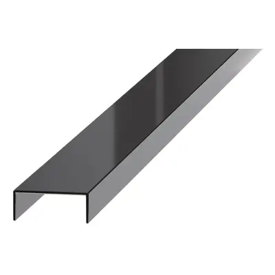 Lišta dekorační "U" Eviso black lesk, nerez PVD, délka 270 cm, šířka 20 mm, PRBL0002