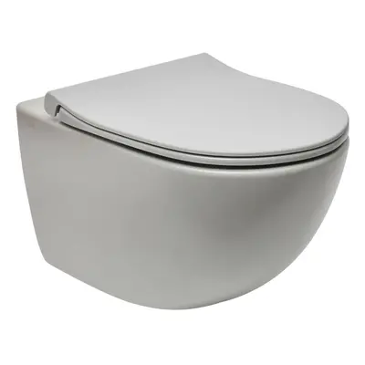 VitrA Sento wc závěsné smoothflush šedé včetně sedátka, zadní odpad 7848-076-0101