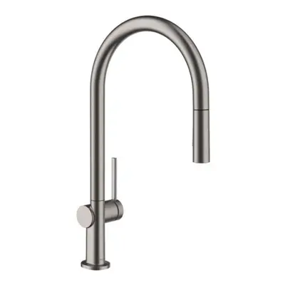 Dřezová baterie Hansgrohe Talis s vytahovací sprškou, 2 proudy kartáčovaný černý chrom 72800340