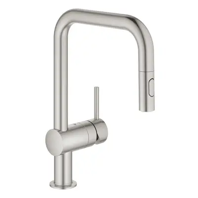 Dřezová baterie Grohe Minta s vytahovací sprškou, 2 proudy supersteel 32322DC2