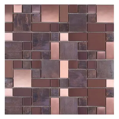 Měděná mozaika Premium Mosaic Stone metalická hnědá 30x30 cm mat / lesk MOS4823CO