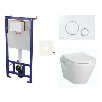 Cenově zvýhodněný závěsný WC set SAT do lehkých stěn / předstěnová montáž+ WC VitrA Integra SIKO