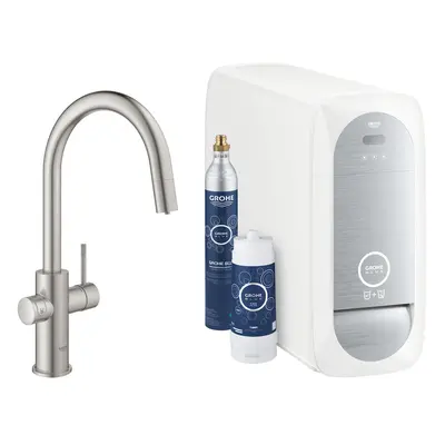 Dřezová baterie Grohe Blue Home s vytahovací sprškou supersteel 31541DC0