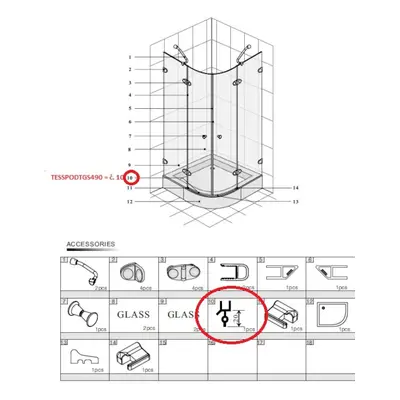 Náhradní díl Anima Glass TESSPODTGS490