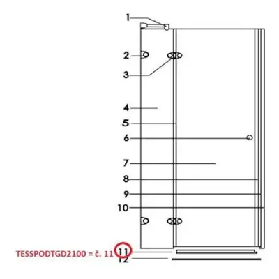 Náhradní díl Anima Glass TESSPODTGD2100