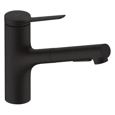 Dřezová baterie Hansgrohe Zesis M33 s vytahovací sprškou, 2 proudy matná černá 74821670