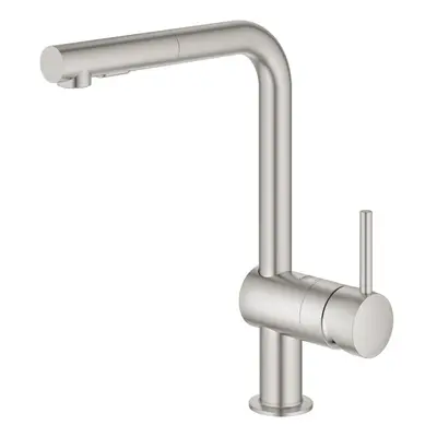 Dřezová baterie Grohe Minta s vytahovací sprškou supersteel 30274DC0