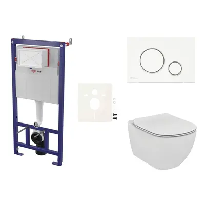 Cenově zvýhodněný závěsný WC set SAT do lehkých stěn / předstěnová montáž+ WC Ideal Standard Tes