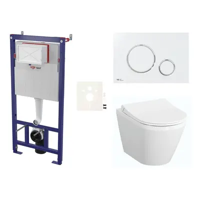 Cenově zvýhodněný závěsný WC set SAT do lehkých stěn / předstěnová montáž+ WC VitrA Integra SIKO