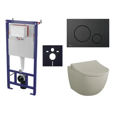 Cenově zvýhodněný závěsný WC set SAT do lehkých stěn / předstěnová montáž+ WC VitrA Sento SIKOSS