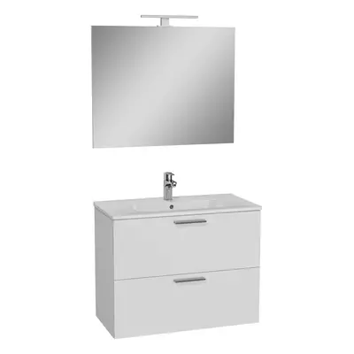 Koupelnová sestava s umyvadlem zrcadlem a osvětlením VitrA Mia 79x61x39,5 cm bílá lesk MIASET80B