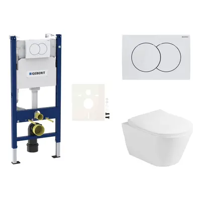 Cenově zvýhodněný závěsný WC set Geberit do lehkých stěn / předstěnová montáž+ WC Glacera Ava SI