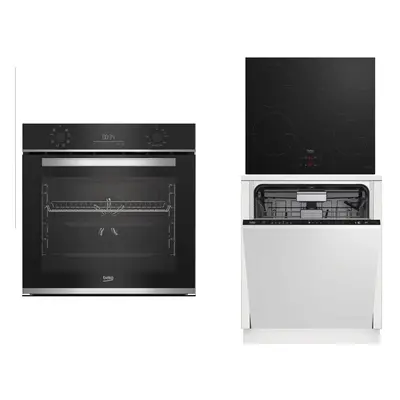 Set spotřebičů Beko s myčkou BBIM13300X + HII64400MT + BDIN36530