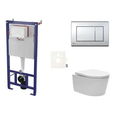 Cenově zvýhodněný závěsný WC set SAT do lehkých stěn / předstěnová montáž+ WC SAT Brevis SIKOSSB