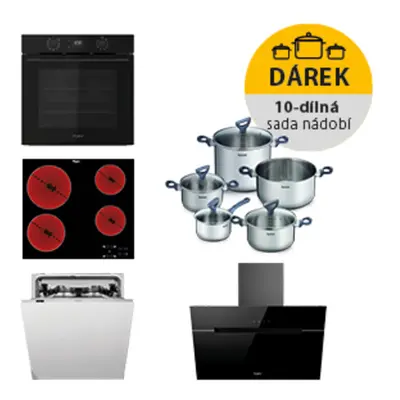 Akční set spotřebičů Whirlpool trouba OMK58CU1SB + varná deska AKT8090NE + digestoř WHVP62FLTSK