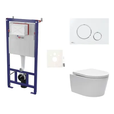 Cenově zvýhodněný závěsný WC set SAT do lehkých stěn / předstěnová montáž+ WC SAT Brevis SIKOSSB