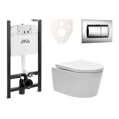 Cenově zvýhodněný závěsný WC set Jika do lehkých stěn / předstěnová montáž+ WC SAT Brevis SIKOJS