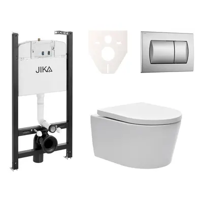 Cenově zvýhodněný závěsný WC set Jika do lehkých stěn / předstěnová montáž+ WC SAT Brevis SIKOJS