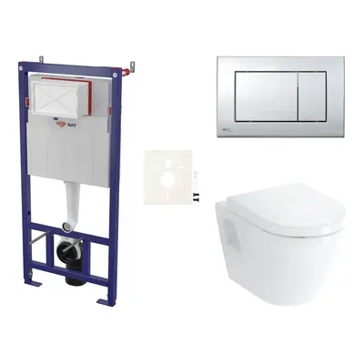 Cenově zvýhodněný závěsný WC set SAT do lehkých stěn / předstěnová montáž+ WC VitrA Integra SIKO