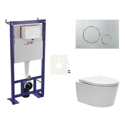 Cenově zvýhodněný závěsný WC set SAT do lehkých stěn / předstěnová montáž+ WC SAT Brevis SIKOSSB