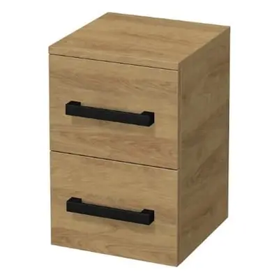 Koupelnová skříňka nízká s černou úchytkou SAT Cube Way 32,5x63x20 cm dub Hickory mat CUBE3CN32D