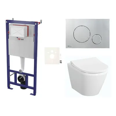 Cenově zvýhodněný závěsný WC set SAT do lehkých stěn / předstěnová montáž+ WC VitrA Integra SIKO