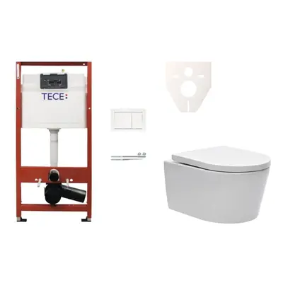 Cenově zvýhodněný závěsný WC set TECE do lehkých stěn / předstěnová montáž+ WC SAT Brevis SIKOTS