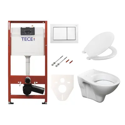 Cenově zvýhodněný závěsný WC set TECE do lehkých stěn / předstěnová montáž+ WC S-Line S-line Pro