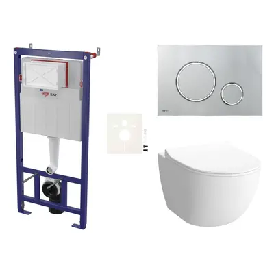 Cenově zvýhodněný závěsný WC set SAT do lehkých stěn / předstěnová montáž+ WC VitrA Sento SIKOSS