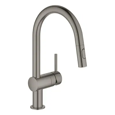 Dřezová baterie Grohe Minta s vytahovací sprškou, 2 proudy kartáčovaný Hard Graphite 32321AL2