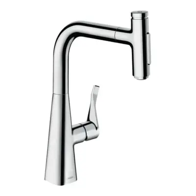 Dřezová baterie Hansgrohe Metris s vytahovací sprškou, 2 proudy chrom 73822000