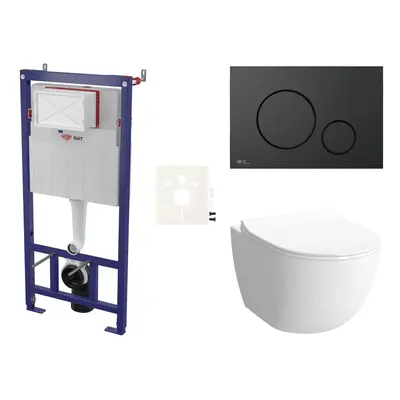 Cenově zvýhodněný závěsný WC set SAT do lehkých stěn / předstěnová montáž+ WC VitrA Sento SIKOSS