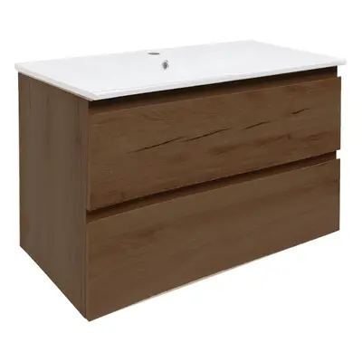 Koupelnová skříňka s umyvadlem SAT B-Way 99x50x45 cm ořech mat BWAY2100NUTU4BI