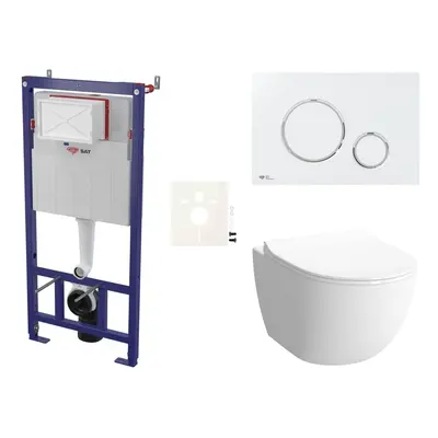 Cenově zvýhodněný závěsný WC set SAT do lehkých stěn / předstěnová montáž+ WC VitrA Sento SIKOSS