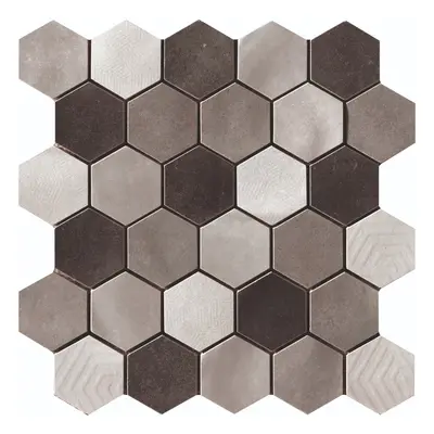 Mozaika Cir Materia Prima mix grey hexagon 27x27 cm lesk 10699211