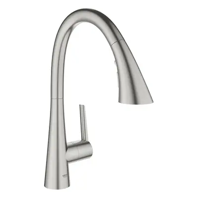 Dřezová baterie Grohe Zedra s vytahovací sprškou, 3 proudy supersteel 32294DC2