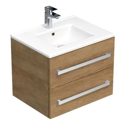 Koupelnová skříňka s umyvadlem SAT Cube Way 60x71x46 cm dub Hickory CUBE46602DHMOD