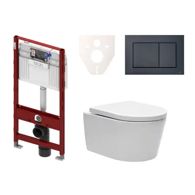 Cenově zvýhodněný závěsný WC set TECE do lehkých stěn / předstěnová montáž+ WC SAT Brevis SIKOTS