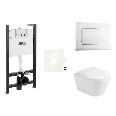 Cenově zvýhodněný závěsný WC set Jika do lehkých stěn / předstěnová montáž+ WC Glacera Ava SIKOJ