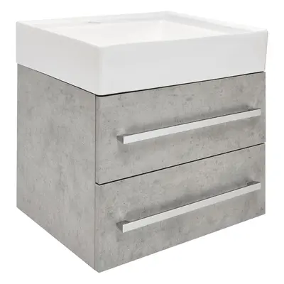 Koupelnová skříňka s umyvadlem SAT Cube Way 60x53x46 cm beton mat CUBE46602BESATCW