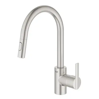 Dřezová baterie Grohe Feel s vytahovací sprškou, 2 proudy supersteel 31486DC1