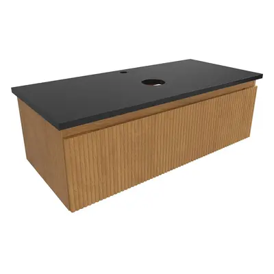 Koupelnová skříňka s krycí deskou SAT Evolution 98x30x44,5 cm dub medový mat SATEVO100DMZ