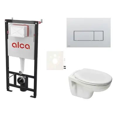 Cenově zvýhodněný závěsný WC set Alca do lehkých stěn / předstěnová montáž+ WC S-Line S-line Pro