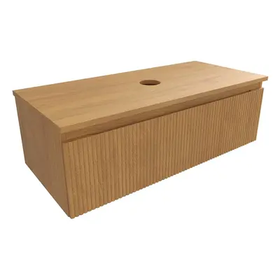 Koupelnová skříňka s krycí deskou SAT Evolution 98x30x44,5 cm dub medový mat SATEVO100DMD