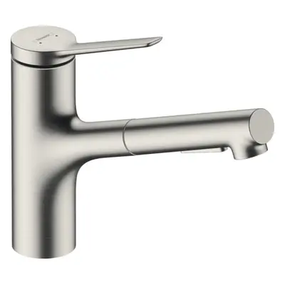 Dřezová baterie Hansgrohe Zesis M33 s vytahovací sprškou, 2 proudy nerez 74820800