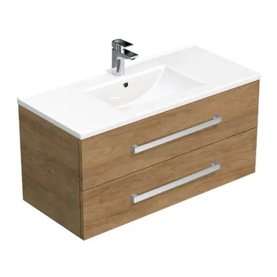 Koupelnová skříňka s umyvadlem SAT Cube Way 100x53x46 cm dub Hickory CUBE461002DHMOD