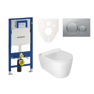 Cenově zvýhodněný závěsný WC set Geberit do lehkých stěn / předstěnová montáž+ WC Glacera Alfa S