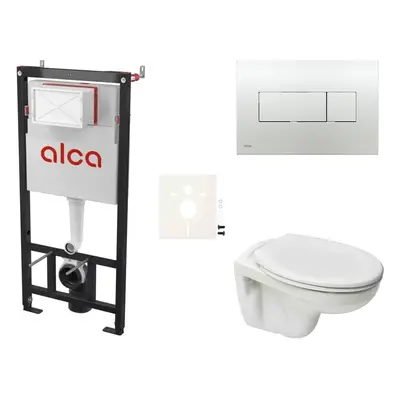 Cenově zvýhodněný závěsný WC set Alca do lehkých stěn / předstěnová montáž+ WC S-Line S-line Pro